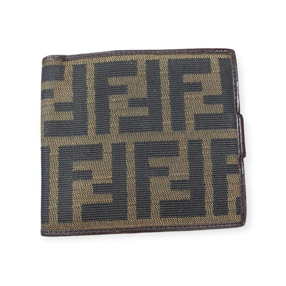 Authentic Compact Fendi Wallet | Zucca FF Logo Small Fendi Wallet - Picture 2 of 10